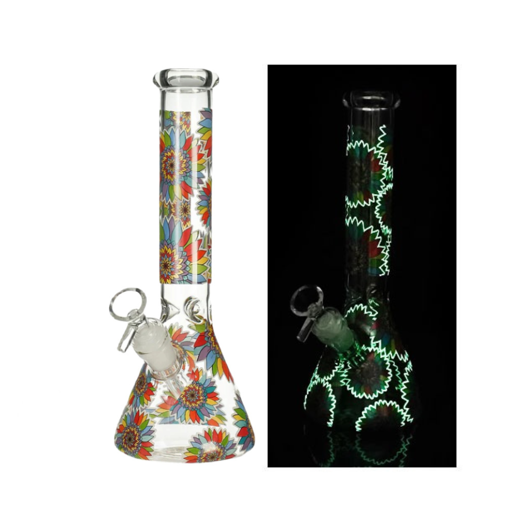 Cheap Glow in the Dark Rainbow Flower Water Pipe 25cm Australia