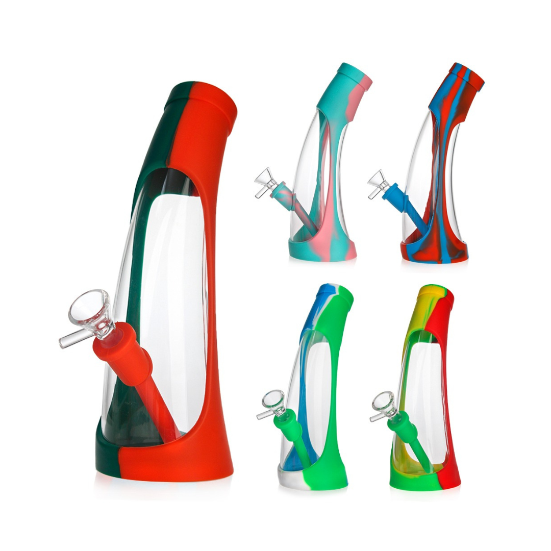 Cheap Silicone/Glass Straight Water Pipe 25cm Australia