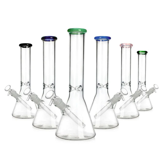 Coloured Ring Glass Tobacco Water Pipe 31cm