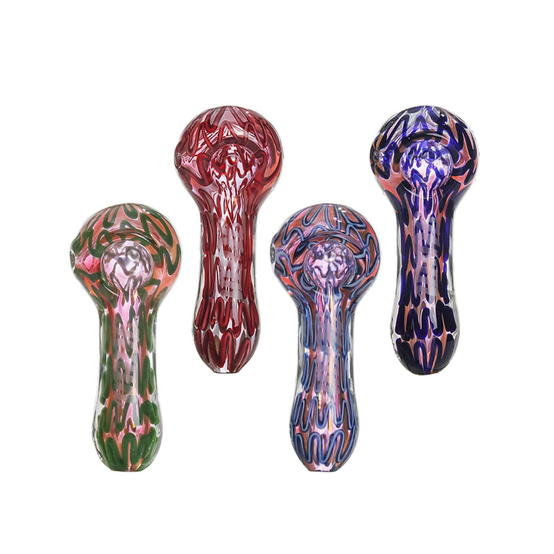 Zig Zag Pattern Pink Tobacco Pipe 10cm