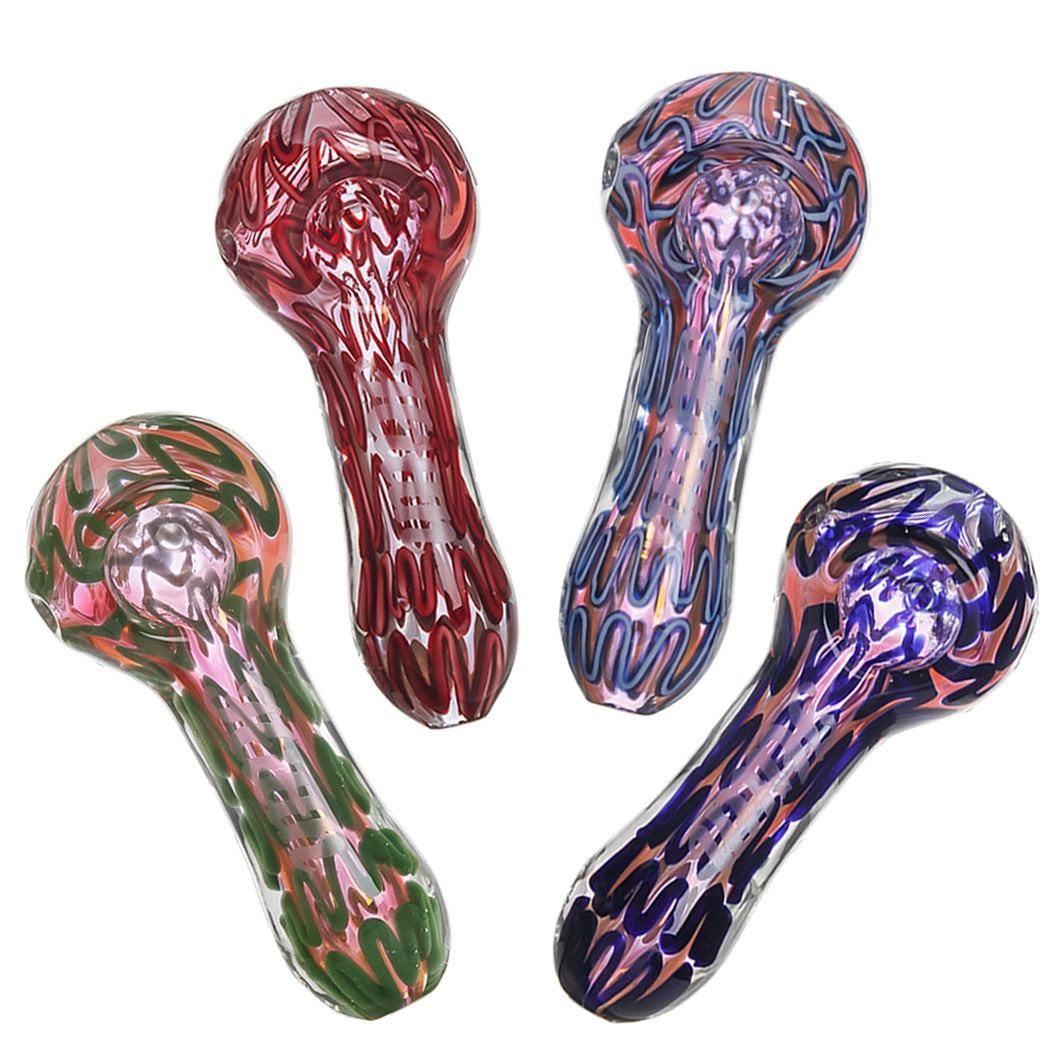 Zig Zag Pattern Pink Tobacco Pipe 10cm