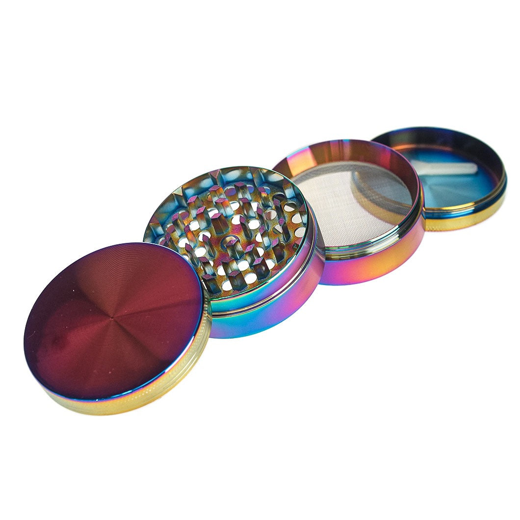 4 Layer Metal Tobacco Grinder Rainbow