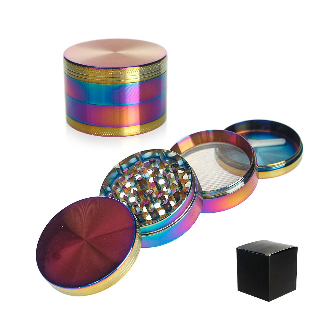 4 Layer Metal Tobacco Grinder Rainbow